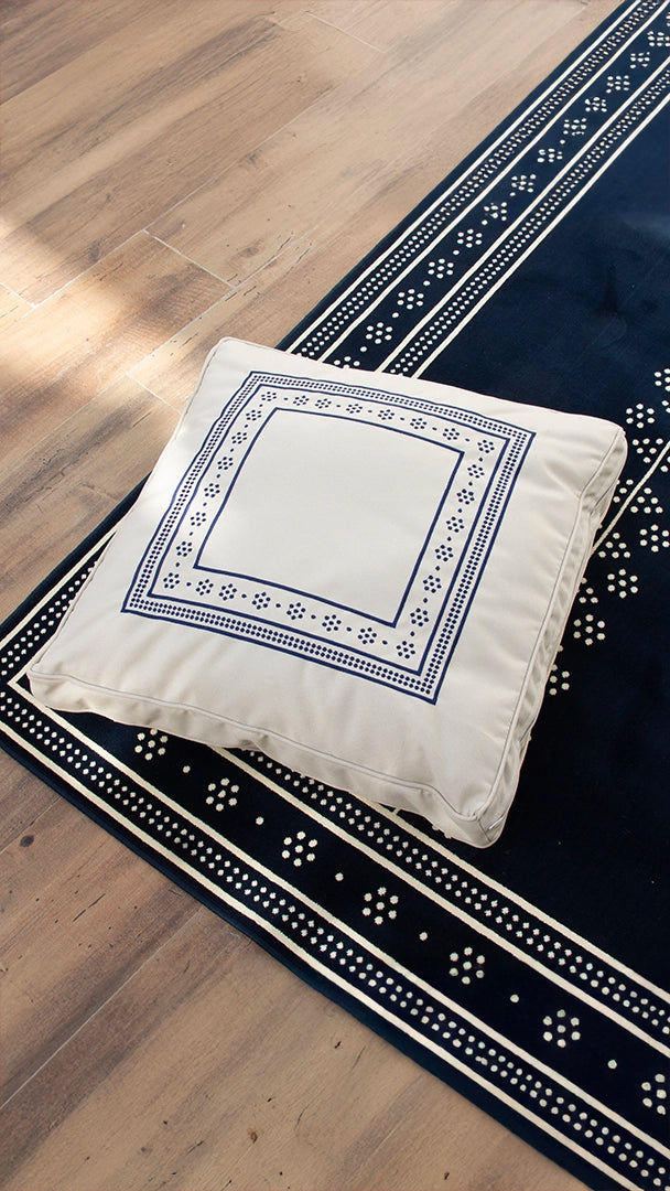 Embroidered Floor Cushion with Oasis Pattern